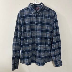 UNTUCKit Sonoran WF Button Up Long Sleeve Shirt Mens Sz Large Blue Plaid Flannel